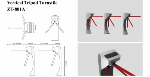 Vertical Tripod Turnstile ZT-801A